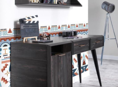Moderne schwarze Büromöbel Schreibtisch Regal Holz stilvolles Design neu